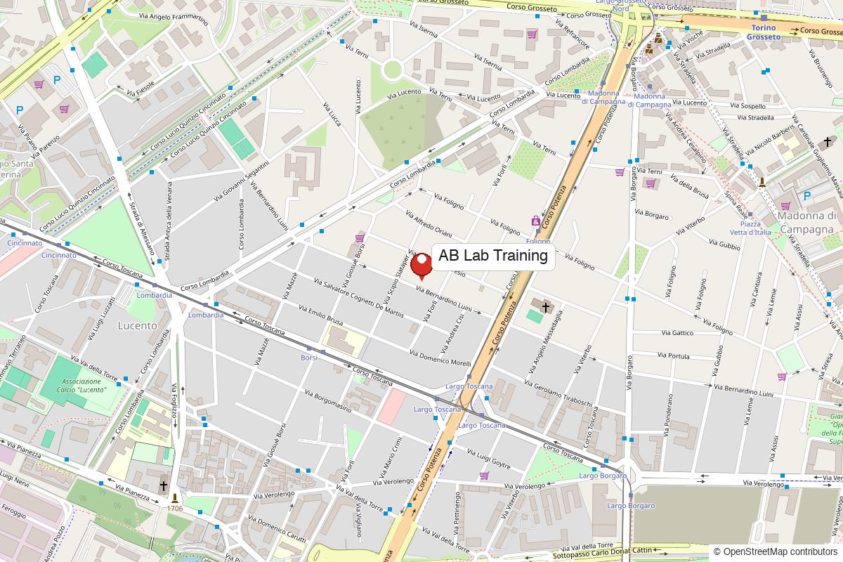Mappa: AB Lab Training, Via Bernardino Luini 116, Torino